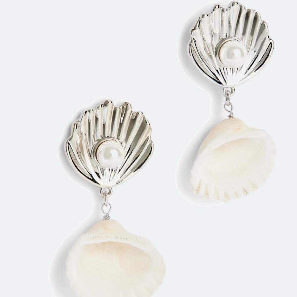 Argento Vivo Silver and Cream Shell Earrings